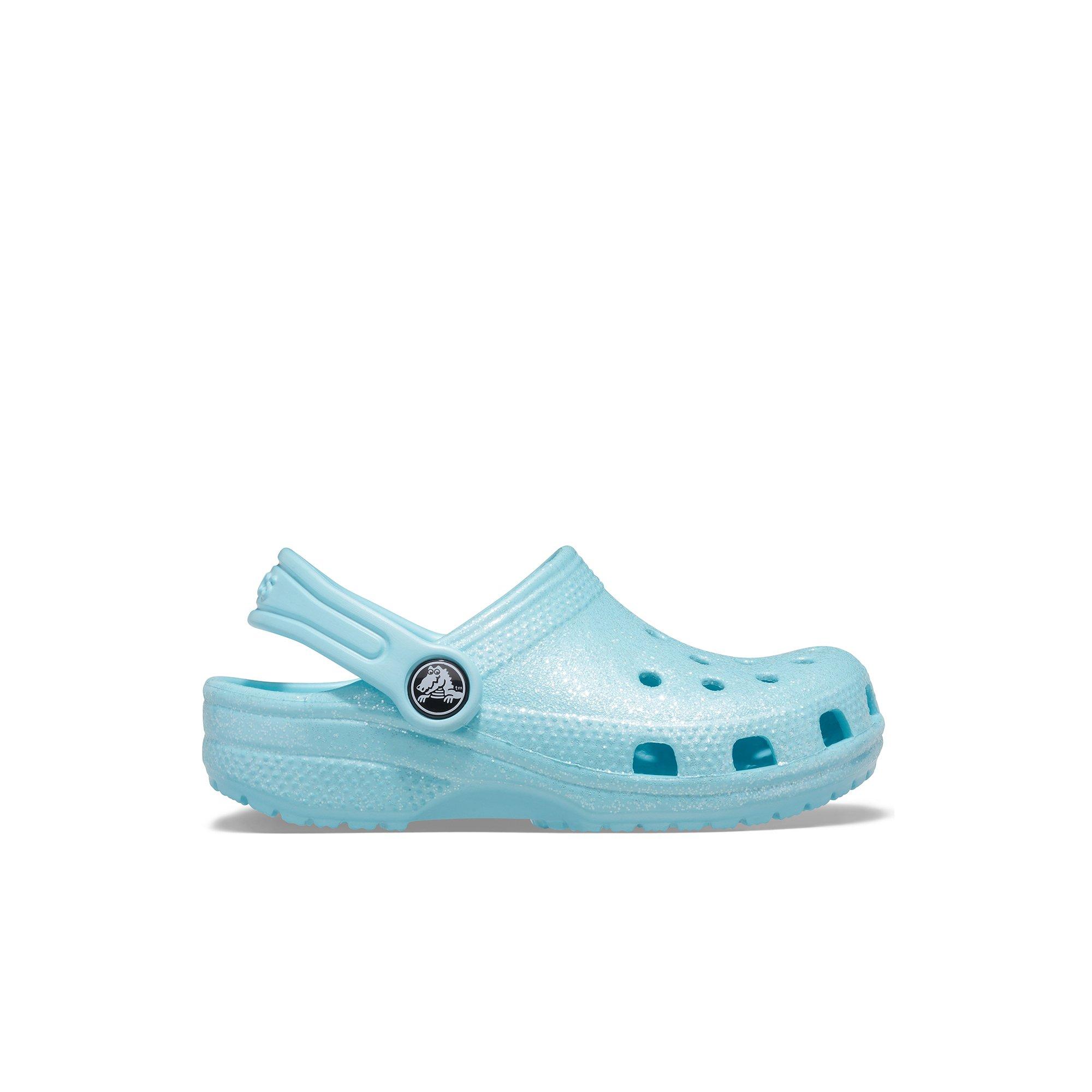 crocs blue glitter